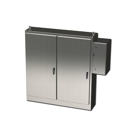 Saginaw Control & Engineering 3 Point Latch with Padlock Handle Electrical Enclosures, 84 in H, 18 in D, 77-3/4 in W SCE-84XD7818SS